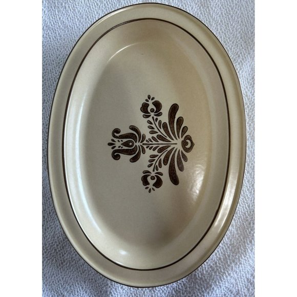 Pflatzgraff Village Tan/brown Serving Platter 13  5/8”x 9  1/2” Vintage 1977 USA - Picture 4 of 12